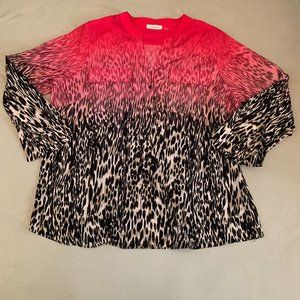 Calvin Klein Pink to Animal Print Ombre Shirt